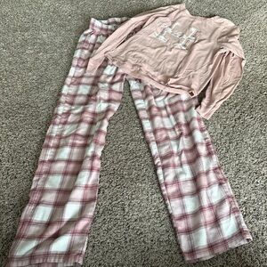 Hollister Pink Plaid Kids Pajama Set